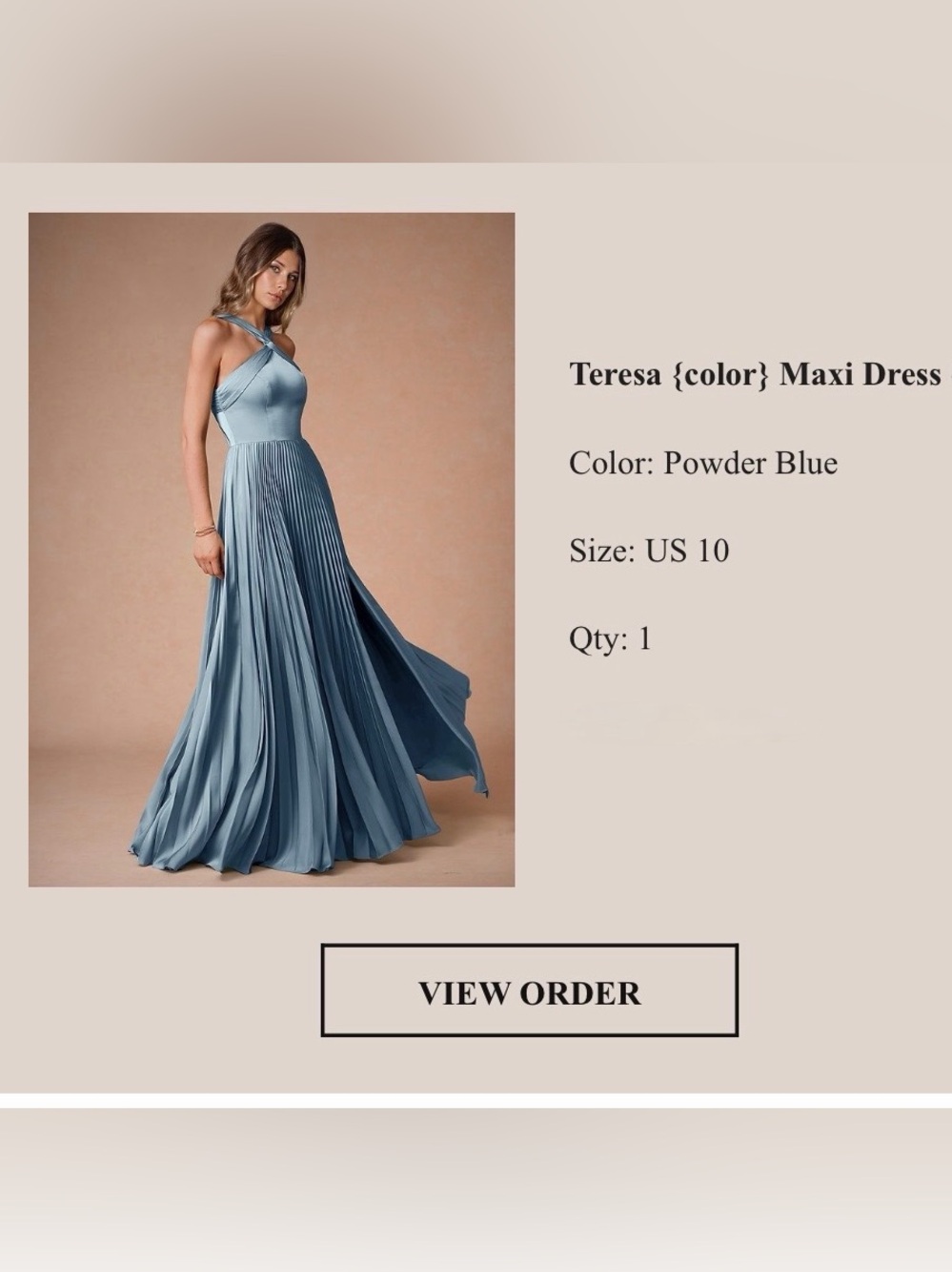 NWT Teresa Powder Blue Maxi Dress Azazie - Picture 4 of 4